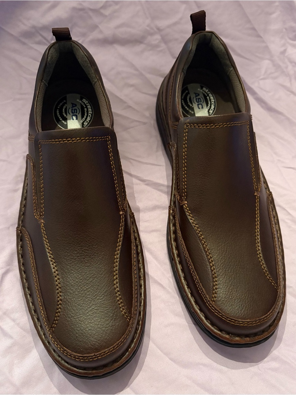Men’s Brown Slip-On Leather Loafers with Cushioned Support
